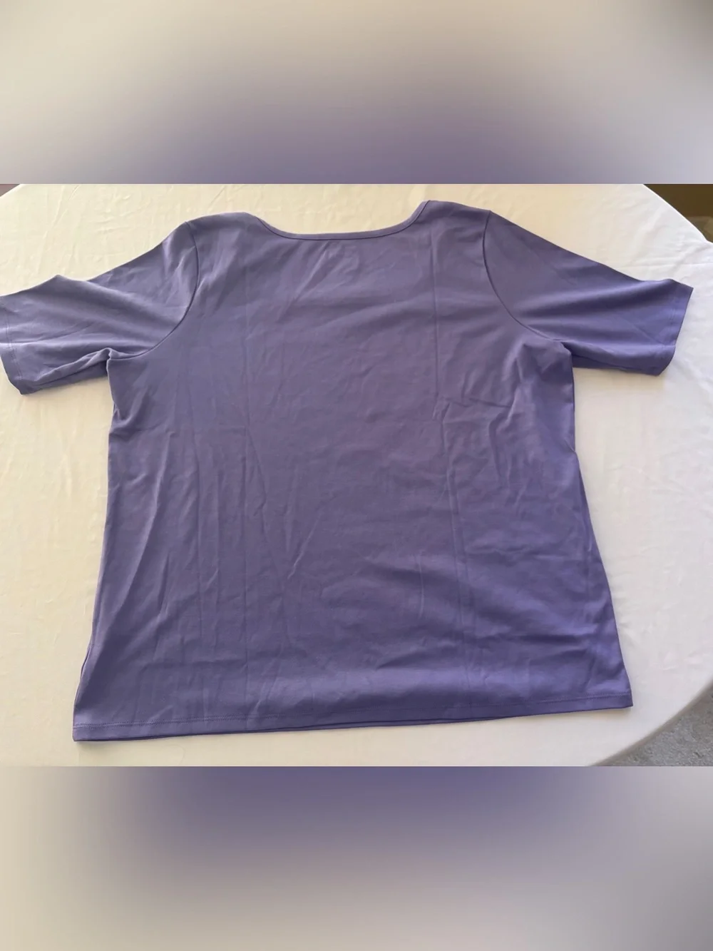 LL Bean Purple 100% Cotton Square Neck Top Women’s 1X New with Tags - Picture 3 of 13